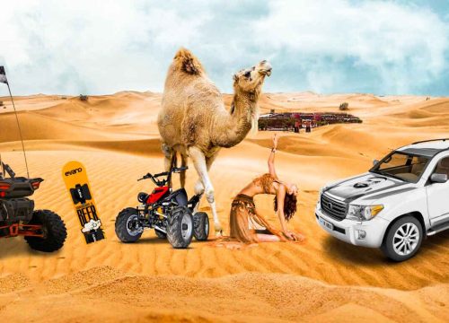 Morning Desert Safari Combo with Quad Bike, Camel Ride and Sand Boarding